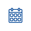 Ein Icon symbolisiert einen Kalender. 